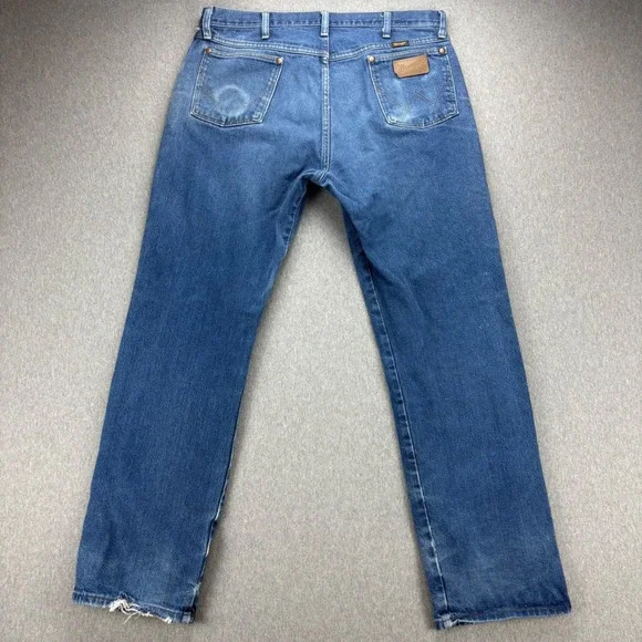 Wrangler Jeans Means 36x32 Cowboy Cut Original Fit George Straight Blue Rodeo - Picture 14 of 16